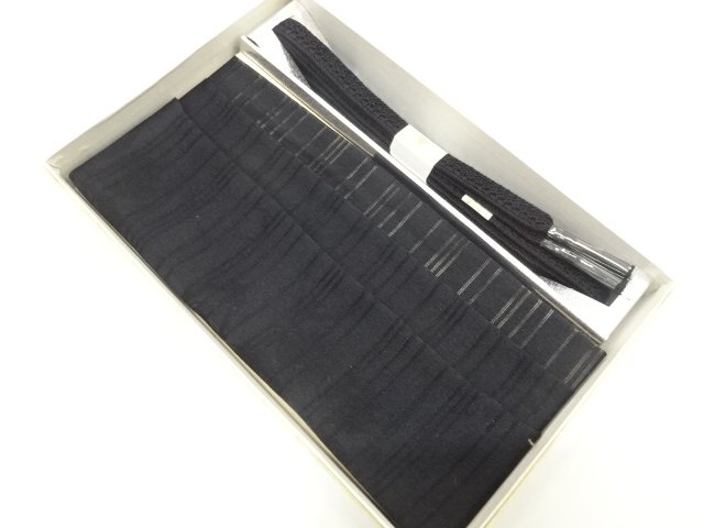 JAPANESE KIMONO / UNUSED FOR MOURNING SUMMER OBIAGE / HAND-TIED OBIJIM